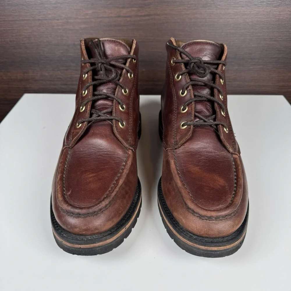 Vtg Filson Men 7904 Uplander Chukka Leather Boots Outdoor Moc Toe USA Vibram 9 D